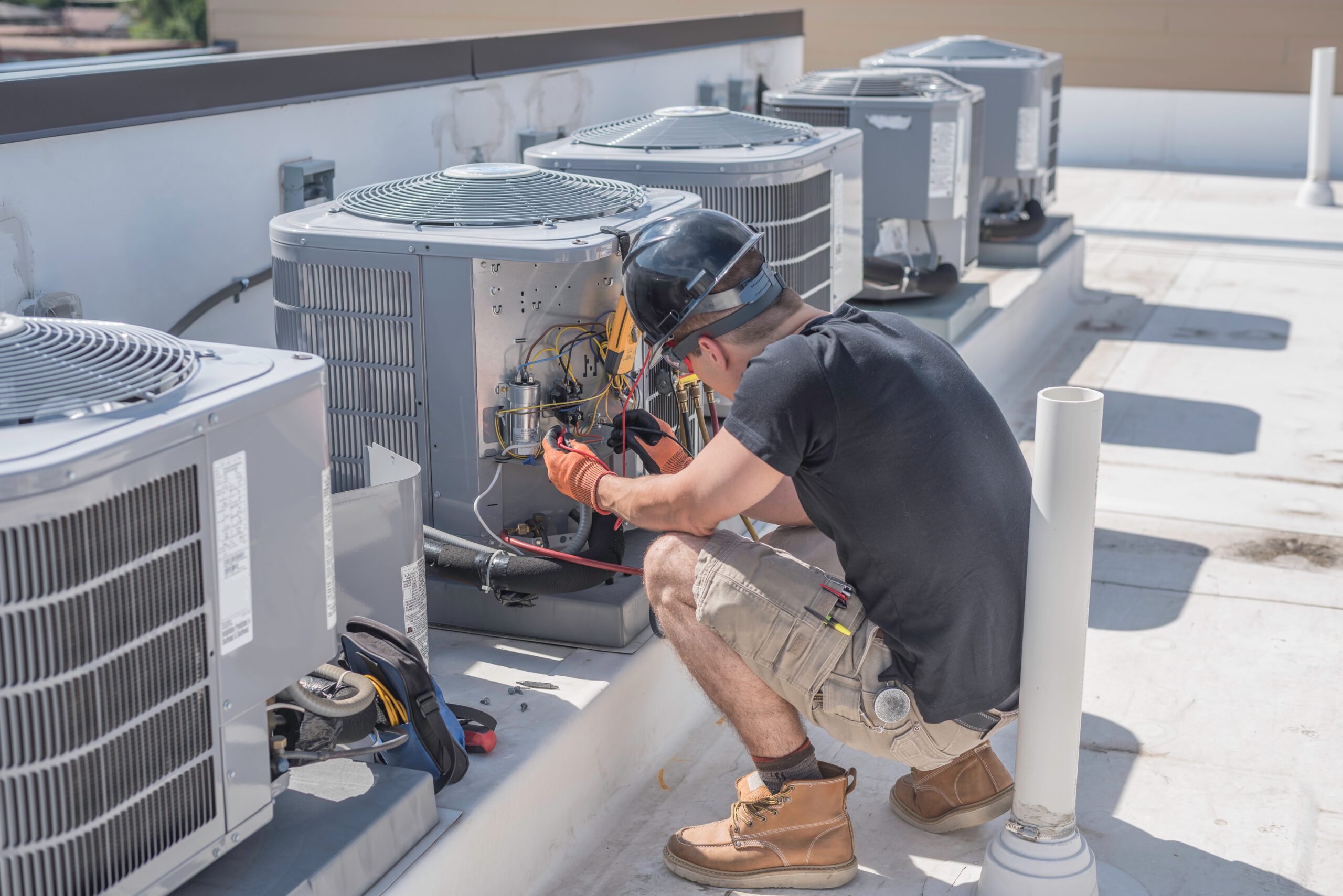HVAC Tech on Roof Top